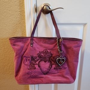 100% Authentic USED Juicy Couture Vintage Purple Magenta Tote Purse
